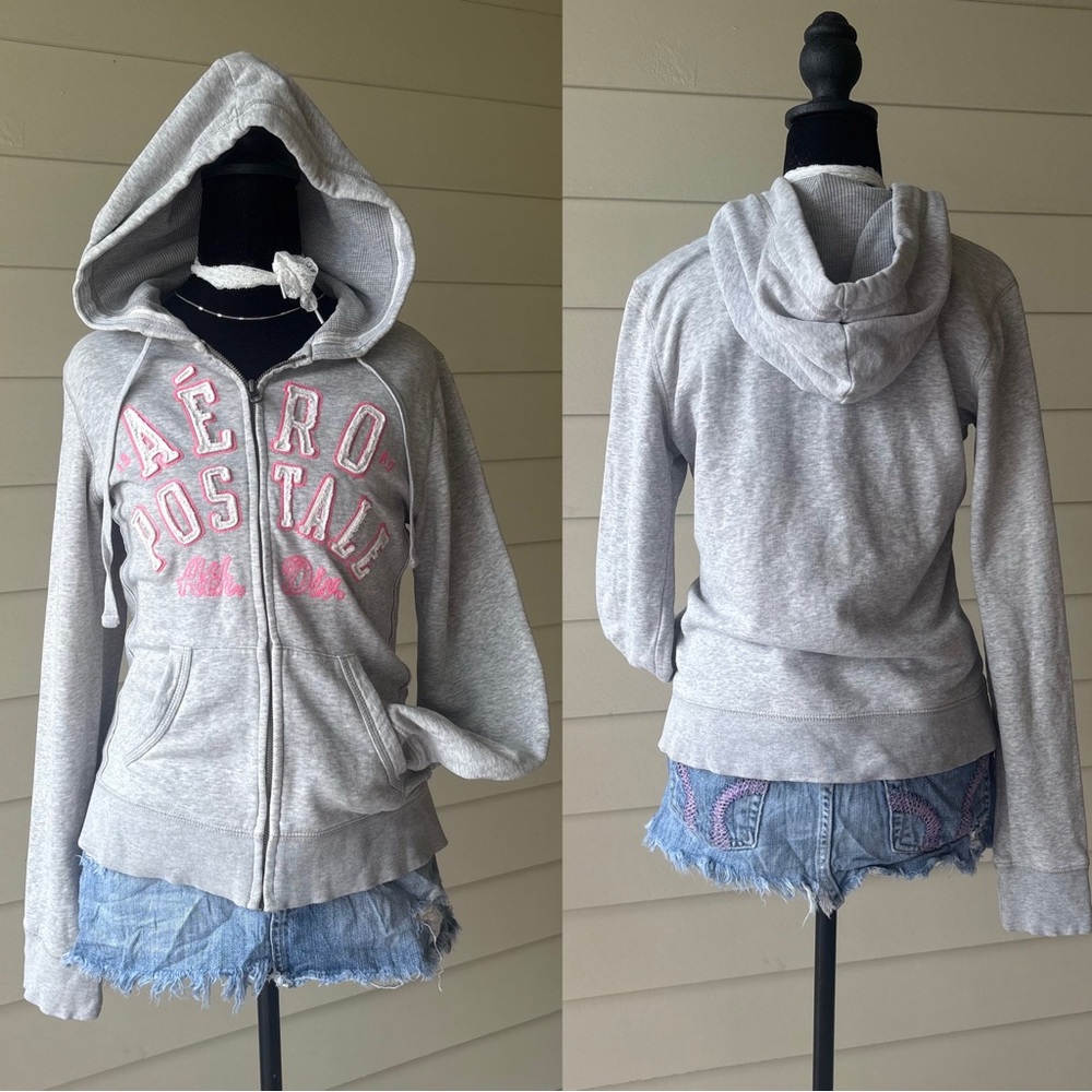 Vintage Thermal Aeropostale Zip-Up Hoodie